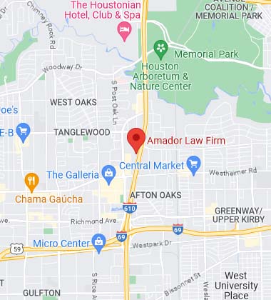Amador Law Firm Personal Injury Attorney in Houston Texas Map Location